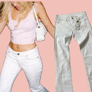 Parasuco low waist bootcut pants Y2K deadstock white size 25